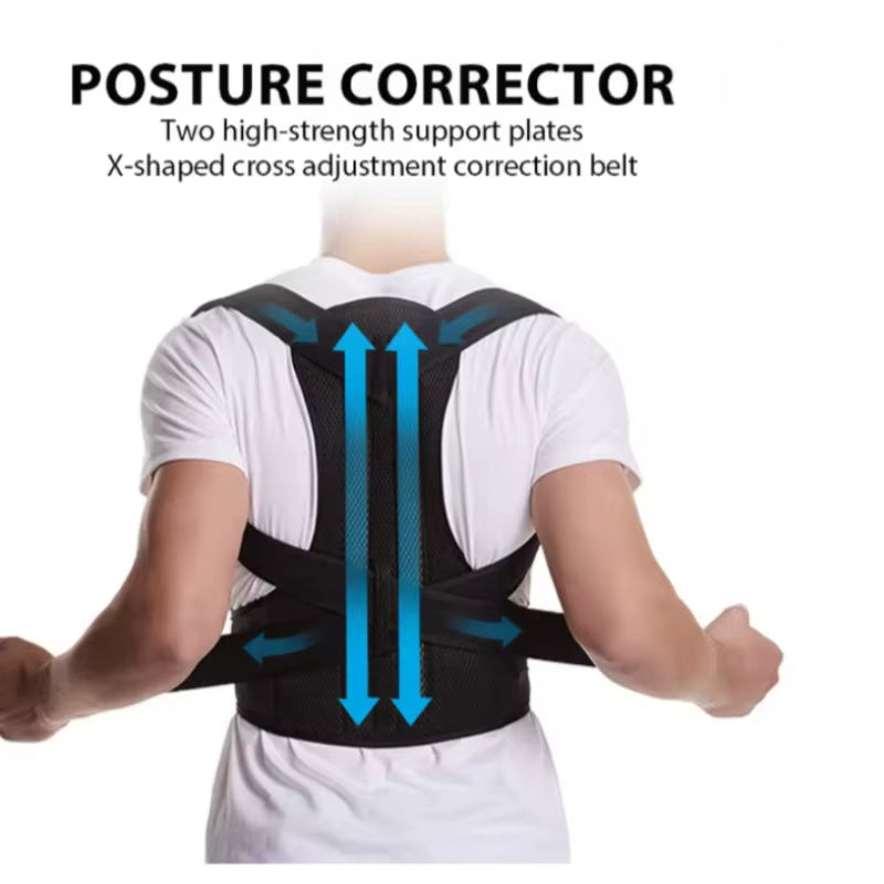 Back Brace Posture Corrector for Women & Men, Adjustable Back Lumbar Support Belt Shoulder Posture Support for Improve Scoliosis